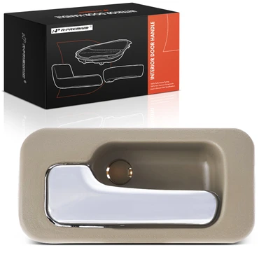 Rear Driver Chrome & Beige Interior Door Handle