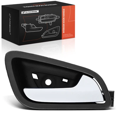 Rear Passenger Silver Lever & Black Housing Interior Door Handle