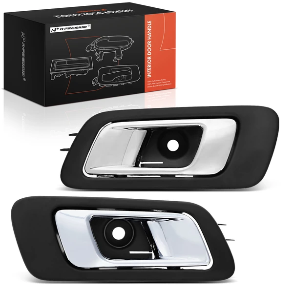 2 Pcs Rear Black & Chrome Interior Door Handle for Ford Explorer 2011-2015