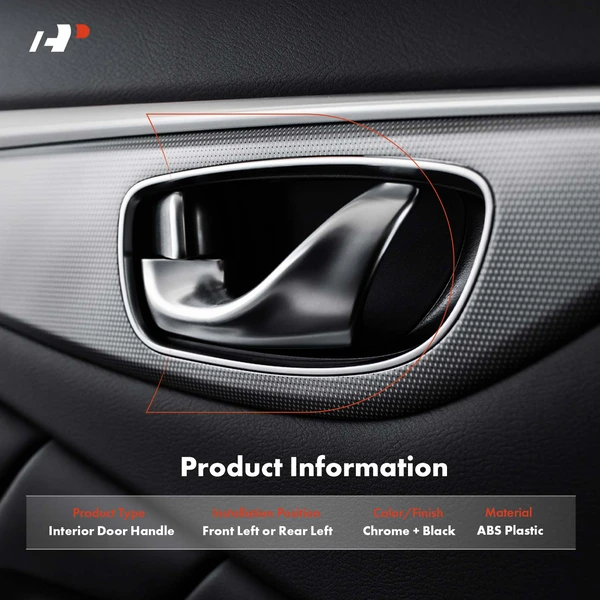 Front Driver or Rear Driver Chrome Interior Door Handle for Lincoln Town Car 1990-1994