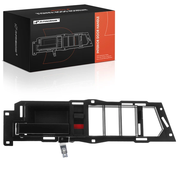 Front Driver Black Interior Door Handle with Door Lock Button for 1990-1994 Chevrolet C3500