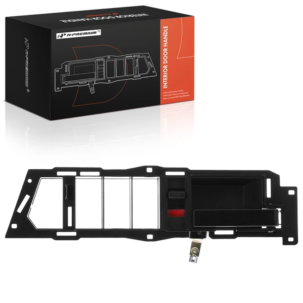 Front Passenger Black Interior Door Handle with Door Lock Button for 1990-1994 Chevrolet K2500