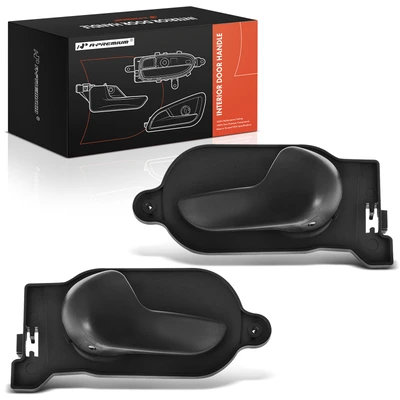 2 Pcs Front & Rear Black Interior Door Handle