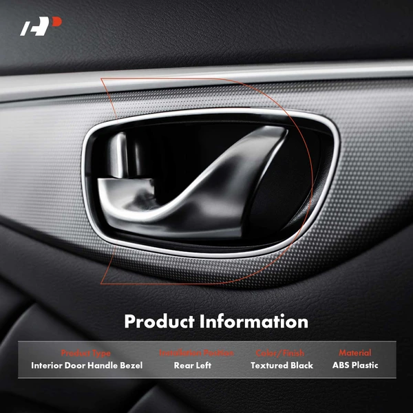 Rear Driver Textured Black Interior Handle Bezel for Oldsmobile Bravada 02-04