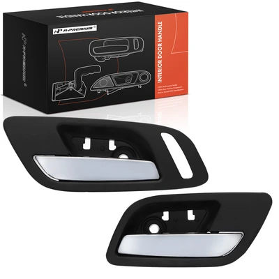 2 Pcs Front Chrome & Black Interior Door Handle for Cadillac Escalade 2007-2011