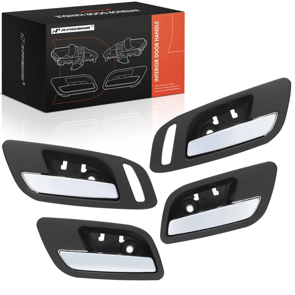 4 Pcs Front & Rear Chrome & Black Interior Door Handle for Chevy Tahoe GMC Yukon