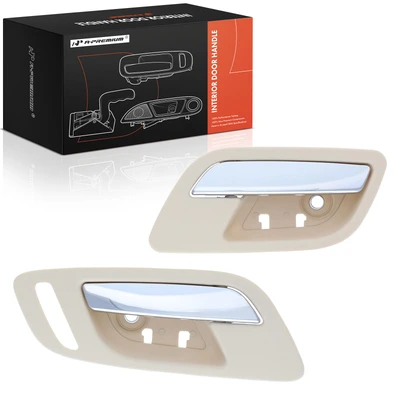 2 Pcs Front Chrome & Beige Interior Door Handle