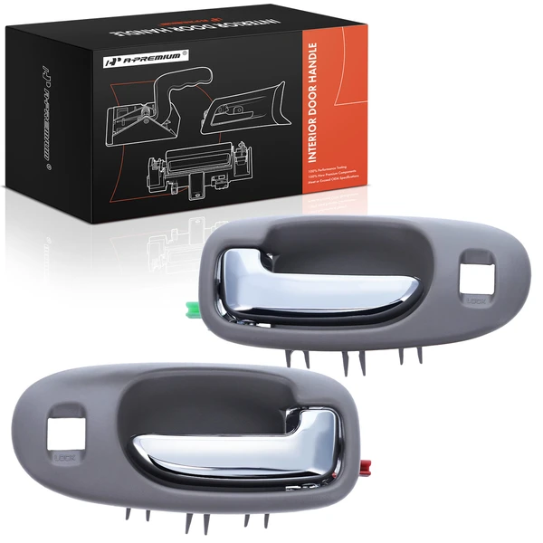 2 Pcs Front Light Gray & Chrome Interior Door Handle for Chrysler Sebring Dodge