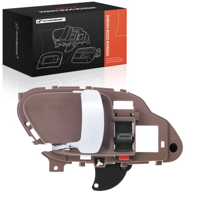 Front Driver or Rear Driver Beige & Chrome Interior Door Handle