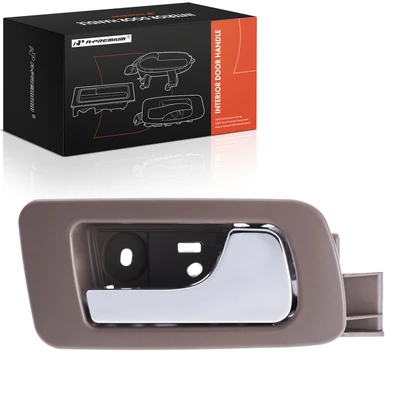 Rear Passenger Chrome & Beige Interior Door Handle