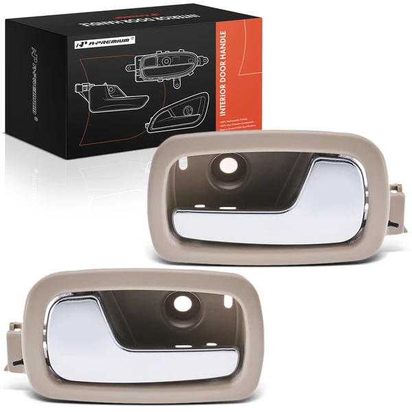 2 Pcs Rear Chrome & Beige Interior Door Handle for Chevrolet Cobalt Pontiac G5