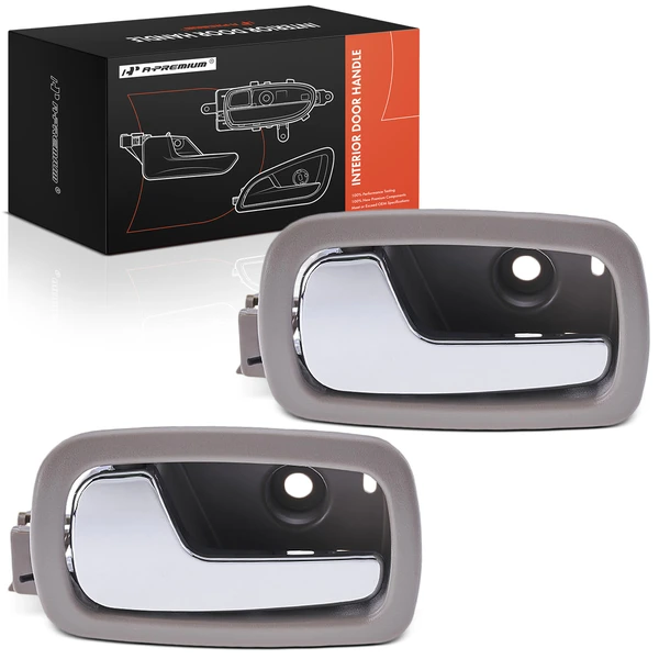2 Pcs Rear Chrome & Gray Interior Door Handle for Chevy