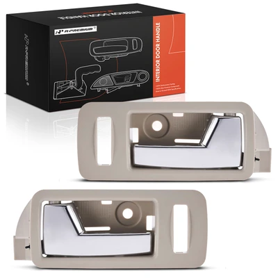 2 Pcs Front Chrome & Beige Interior Door Handle