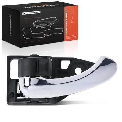Front Driver or Rear Driver Black & Chrome Interior Door Handle