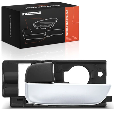 Front Driver Silver Lever & Black Knob Interior Door Handle