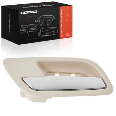 Rear Driver Chrome & Beige Interior Door Handle