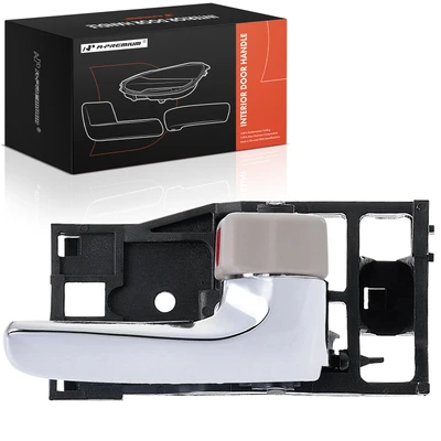 Front Passenger or Rear Passenger Chrome & Brown Interior Door Handle