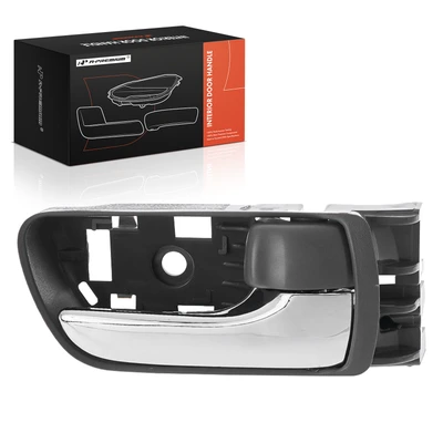 Front Passenger Gray & Chrome Interior Door Handle