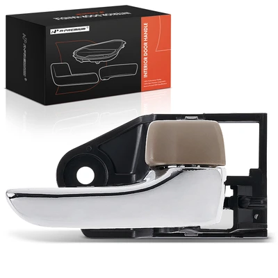 Front Passenger or Rear Passenger Chrome Lever & Ivory Beige Interior Door Handle