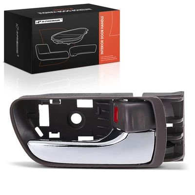 Front Passenger Chrome & Brown Interior Door Handle