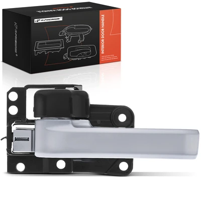 Front Driver or Rear Driver Silver Handle & Black Knob Interior Door Handle