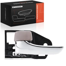 Front Driver or Rear Driver Chrome Lever & Beige Interior Door Handle
