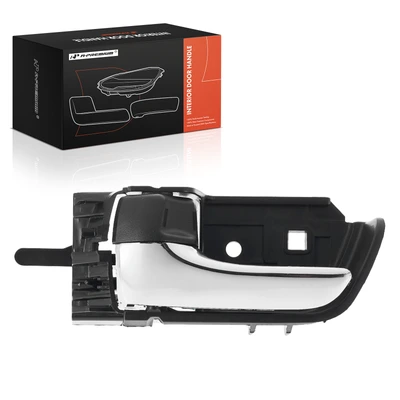 Front Driver or Rear Driver Black & Chrome Interior Door Handle