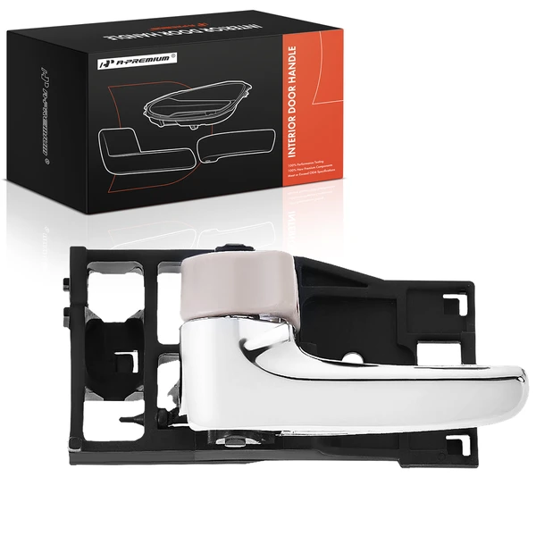 Front Driver or Rear Driver Chrome & Beige Interior Door Handle for Toyota