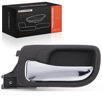 Rear Driver Chrome & Brown Interior Door Handle