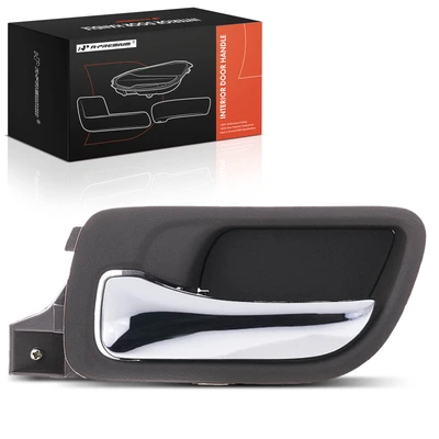 Front Driver Chrome & Brown Interior Door Handle