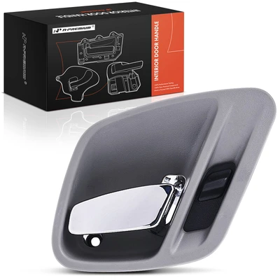 Front Passenger or Rear Passenger Gray & Chrome Interior Door Handle