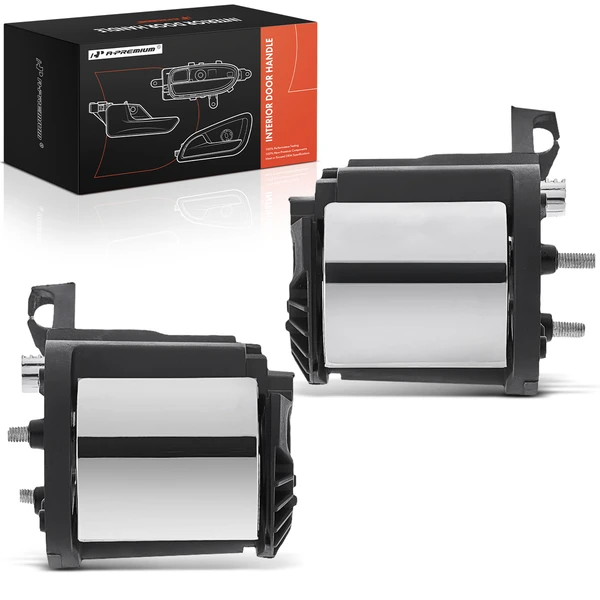 2 Pcs Front Black & Chrome Interior Door Handle for 2006-2010 Mercury Mountaineer