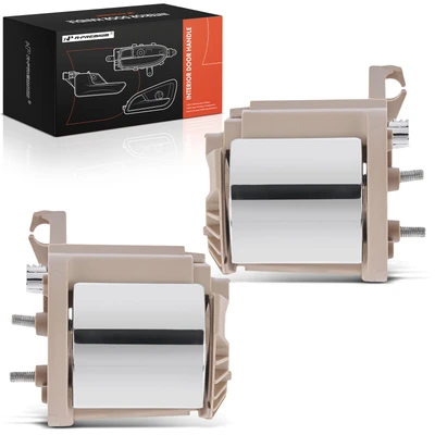 2 Pcs Rear Beige & Chrome Interior Door Handle
