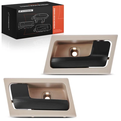 2 Pcs Front & Rear Black & Beige Interior Door Handle