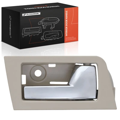 Rear Passenger Beige & Chrome Interior Door Handle