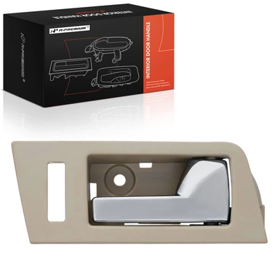 Front Passenger Beige & Chrome Interior Door Handle