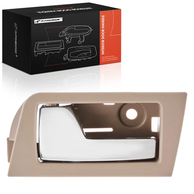 Rear Driver Beige & Chrome Interior Door Handle