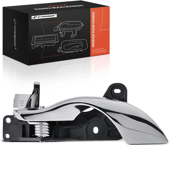 Front Passenger or Rear Passenger Zinc Chrome & Black Base Interior Handle for Cadillac DeVille