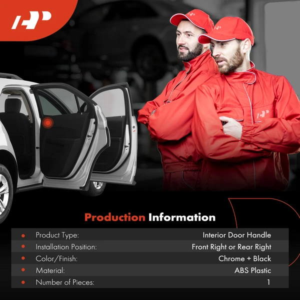 Passenger Chrome Interior Door Handle for Cadillac CTS 2006-2007 SRX 2004-2006