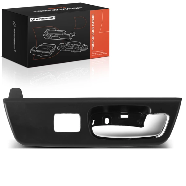 Rear Passenger Chrome & Black Interior Door Handle with Hole for Cadillac DTS 06-11