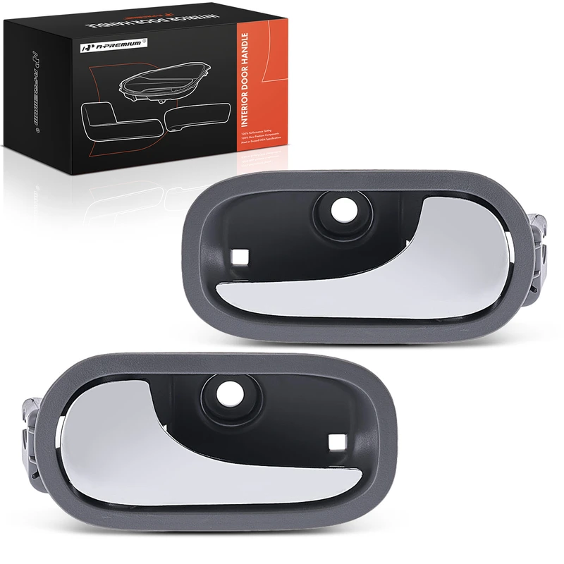 2 Pcs Rear Gray & Chrome Interior Door Handle for 2008-2012 Chevrolet Malibu