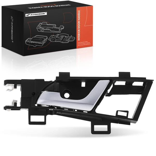 Front Driver Silver & Black Interior Door Handle for 2009-2014 Acura TSX