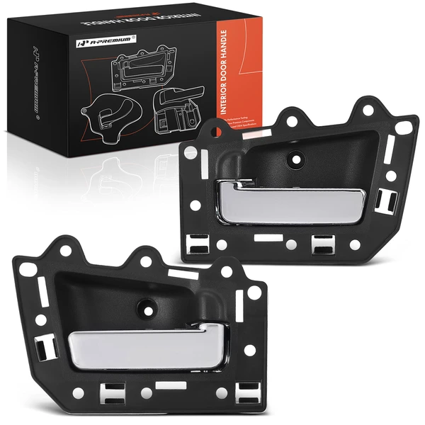 2 Pcs Front Black & Chrome Interior Door Handle for Jeep Grand Cherokee 05-11