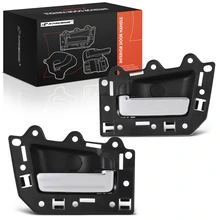 2 Pcs Rear Black with Chrome Interior Door Handle