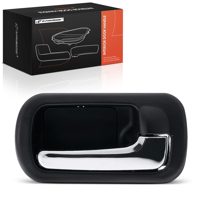 Rear Passenger Black & Chrome Interior Door Handle for Honda Civic 2001-2005