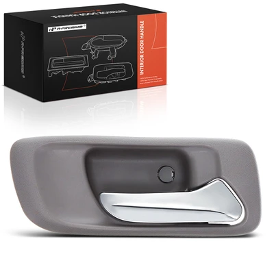 Front Passenger Gray & Chrome Interior Door Handle
