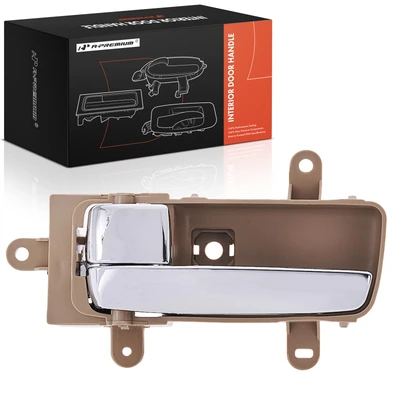 Front Driver or Rear Driver Beige & Chrome Interior Door Handle