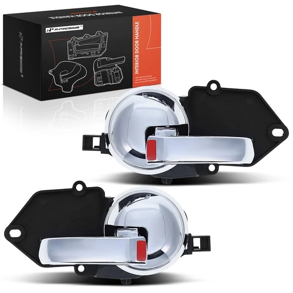 2 Pcs Front Chrome Interior Door Handle for 2012-2019 Fiat 500