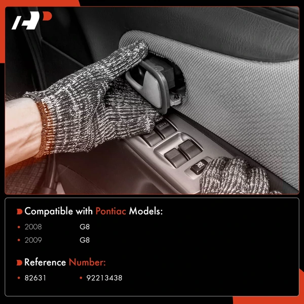 Front Driver Chrome & Black Interior Door Handle for Pontiac G8 2008-2009