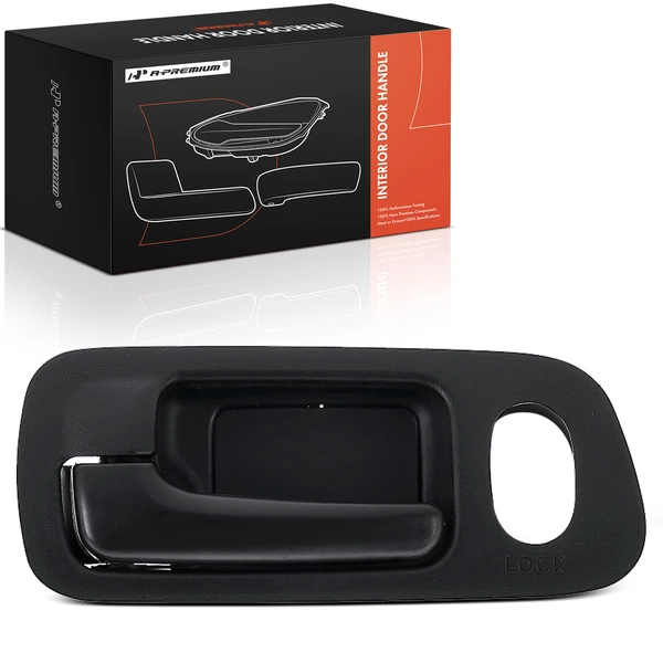 Front Driver Black Interior Door Handle with Lock Hole for 2001-2005 Honda Civic